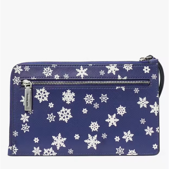 Kate Spade Staci Medium L Zip Wristlet Snowflake Toss (still in plastic) lzp - Picture 5 of 16